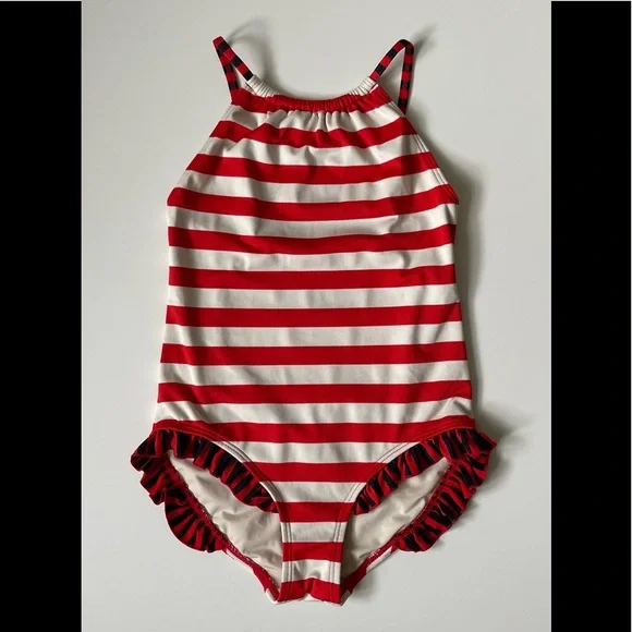 Juicy Couture Girls’ Red White Stripe swimsuit